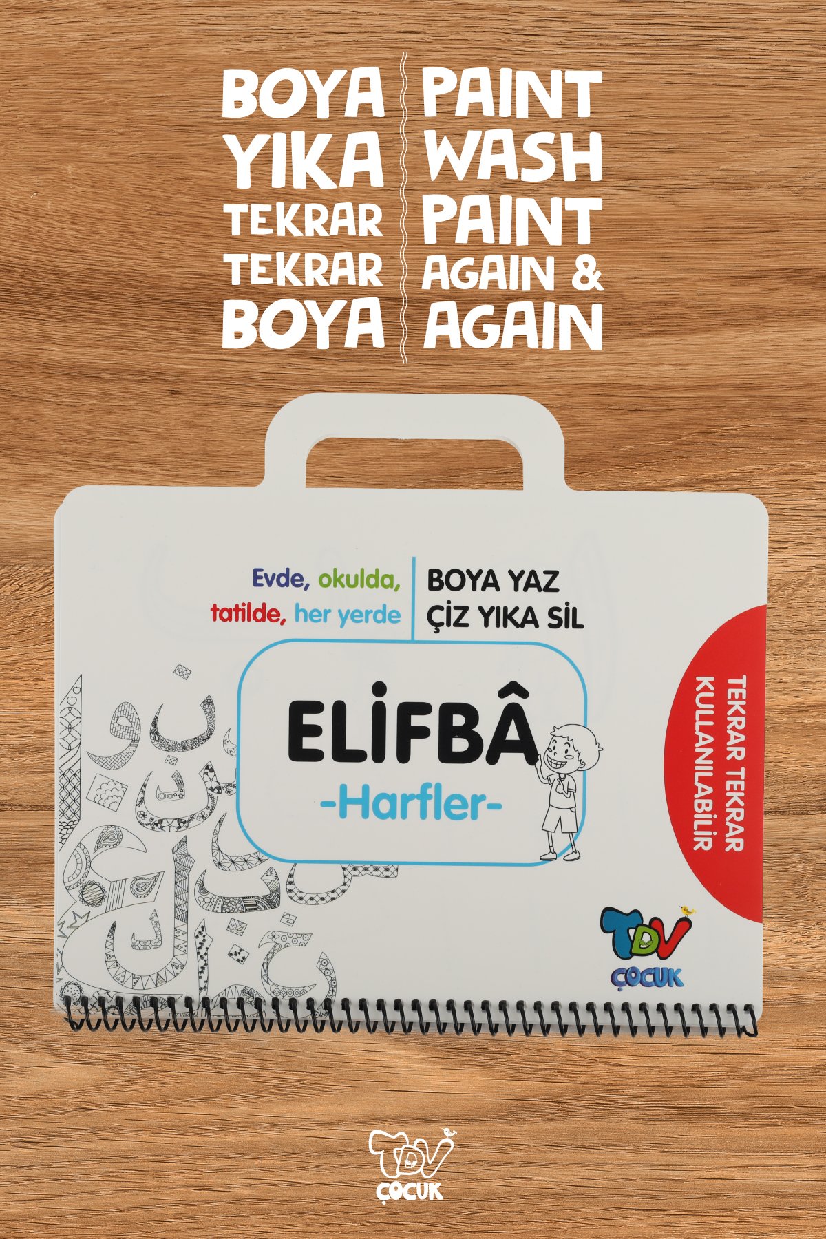 Yıkanabilir Elifba Harfler Çanta Kitap 