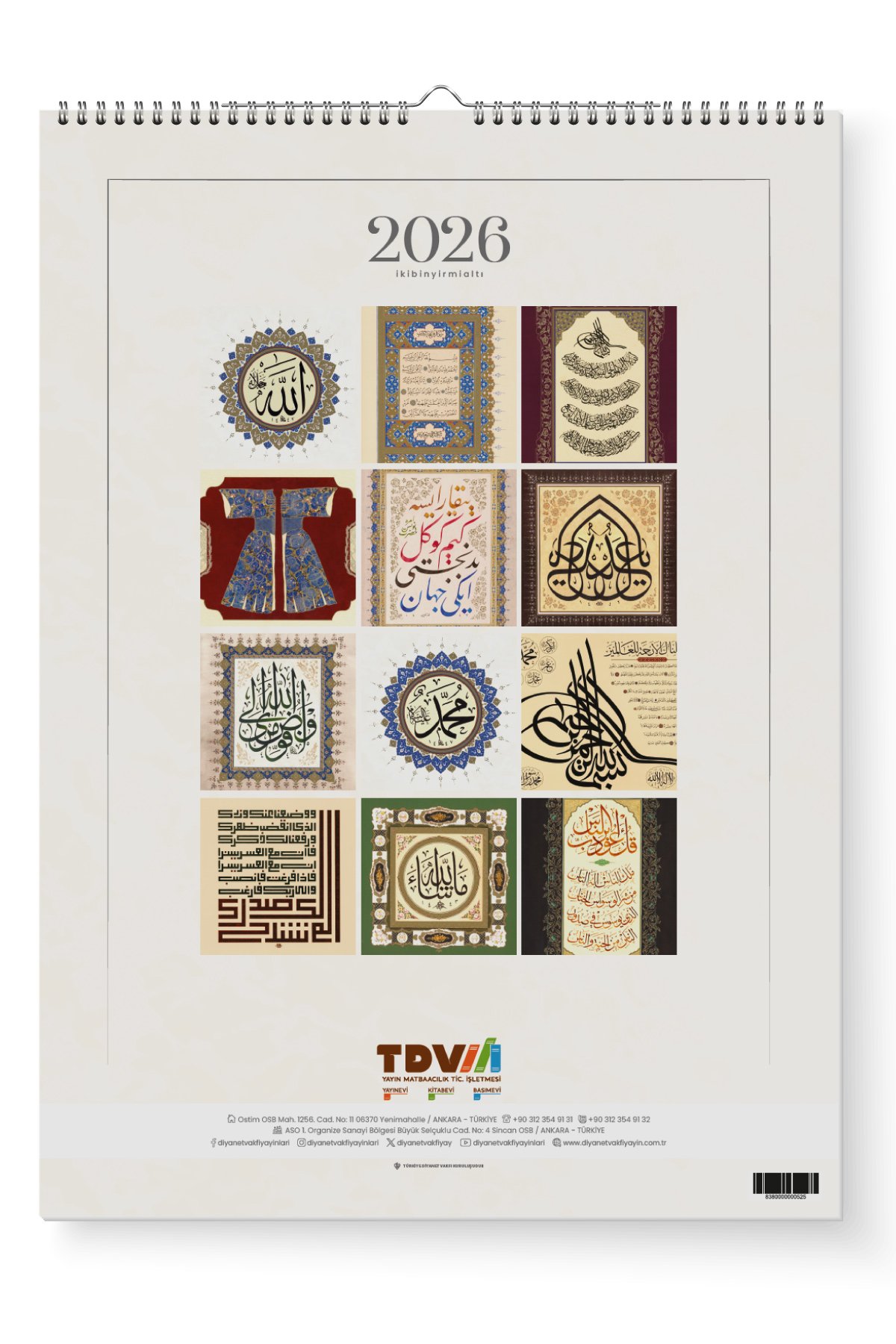 2026 Tdv Duvar Takvimi 12 Yaprak 