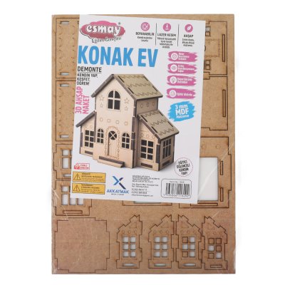 Esmay Ahşap Maketim 3D Konak Ev Demonte