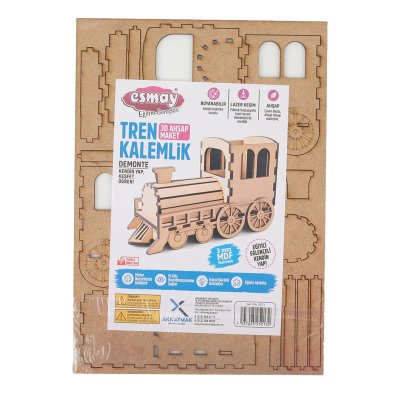 Esmay Ahşap Maketim 3D Tren Kalemlik 52132 Demonte