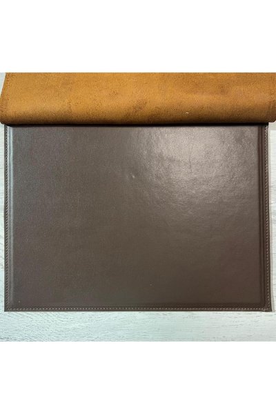 Karin Yazı Altlığı Crazy Deri Sert Kapaklı 30x40 cm Koyu Kahve