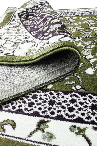 Ravza Desenli Halı Tipi Dokuma Seccade Yeşil