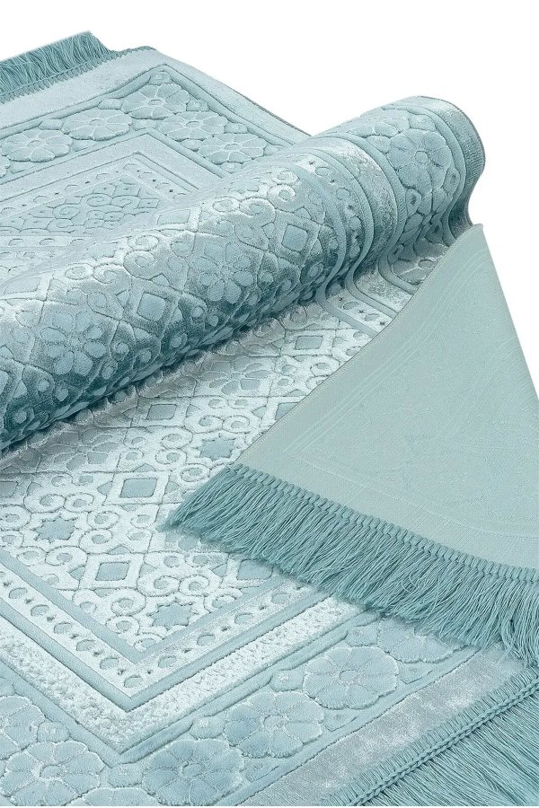 Kadife Seccade İnci Velvet Pearl Turkuaz 