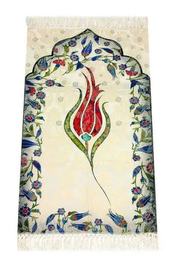 Çocuk Seccadesi Lale Desenli Kırmızı 