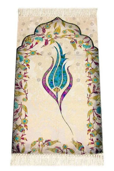 Çocuk Seccadesi İnce Laleli Mavi