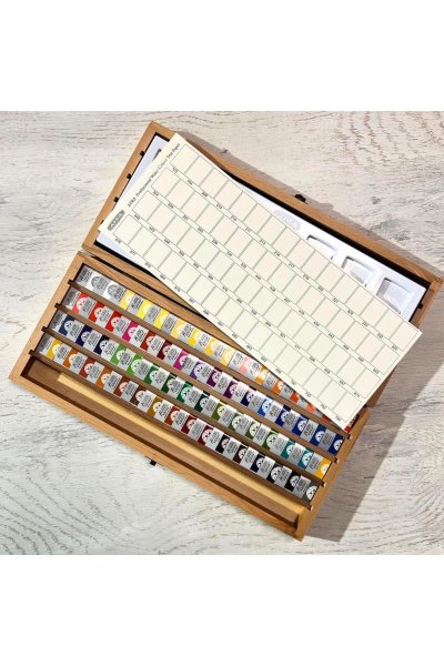 Afra Sulu Boya Seti 64 Renk Ahşap Kutu Orta Boy Tablet