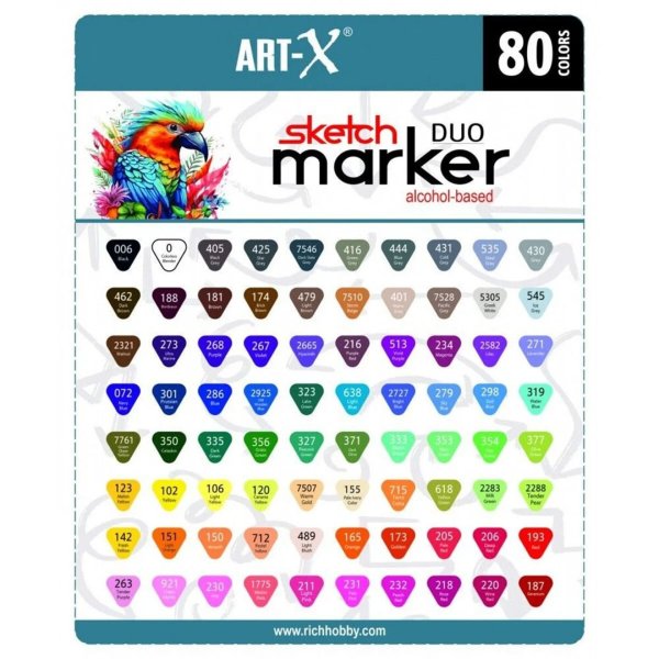 Rich Art-x Sketch Marker Duo 80li Set 