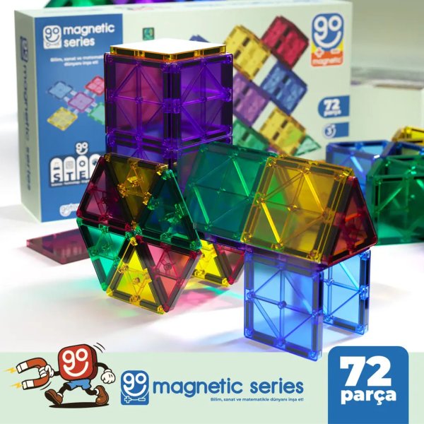 Gotoys Magna-tiles Manyetik Blok 72 Parça 