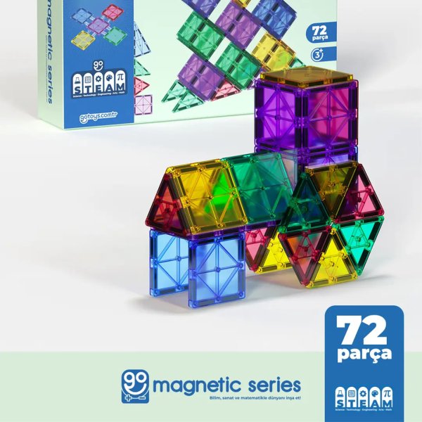 Gotoys Magna-tiles Manyetik Blok 72 Parça 