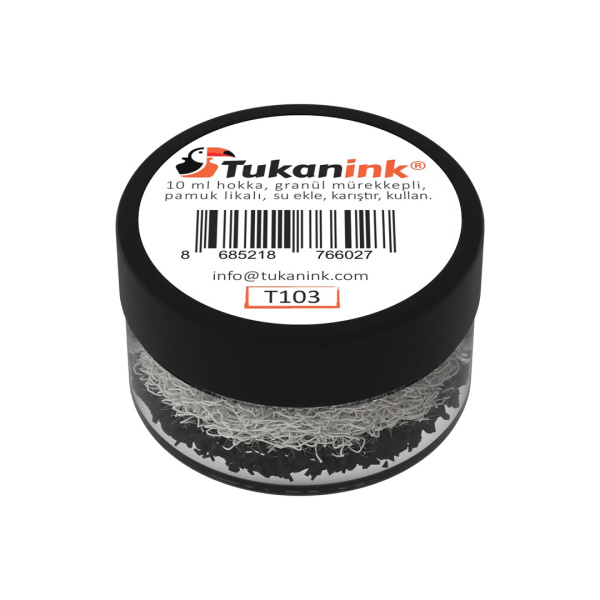 T103 Granül İs Mürekkepli Pamuk Likalı Hokka 10 Ml 