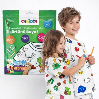 Carioca Boyanabilir Tişört 7-8 Yaş Kalem Hediyeli