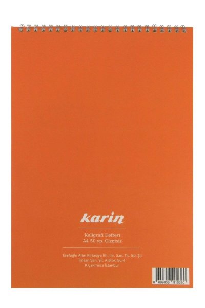 Karin Kaligrafi Defteri Çizgisiz A4 110 Gr 50 Yaprak 