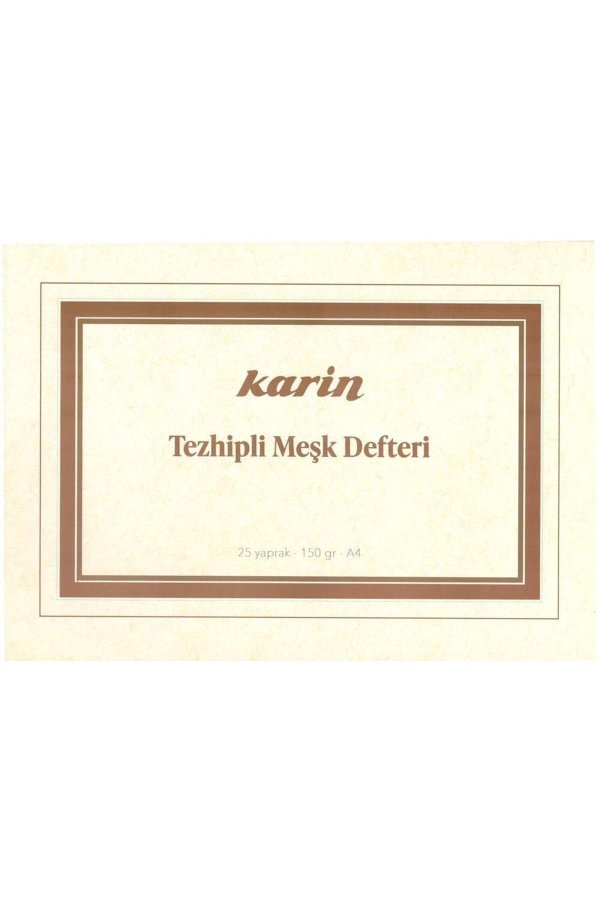 Karin Tezhipli Meşk Defteri No 2 A4 150 Gr 25 Yaprak 