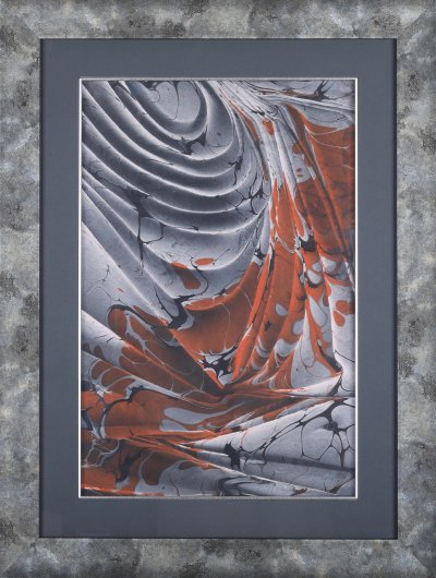 Ebru Turuncu Dalgalı Tablo