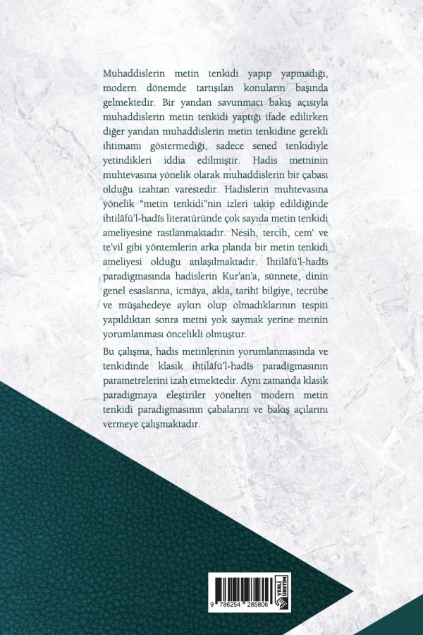 İhtilafül Hadis Bağlamında Metin Tenkidi 
