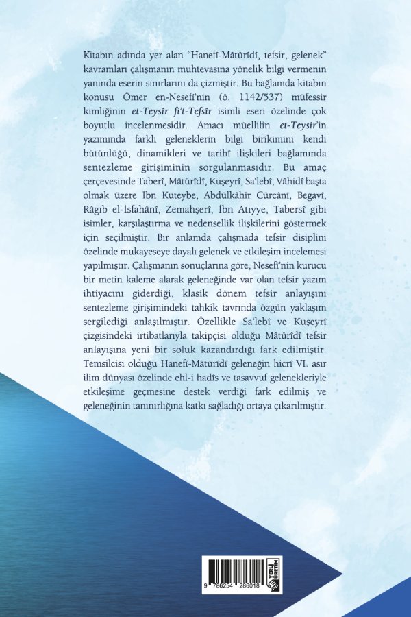 Hanefi Matüridi Tefsir Geleneğinde Ömer En Nesefi 