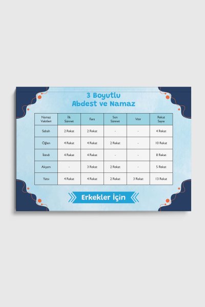 3 Boyutlu Abdest ve Namaz Kitapçığı Mavi